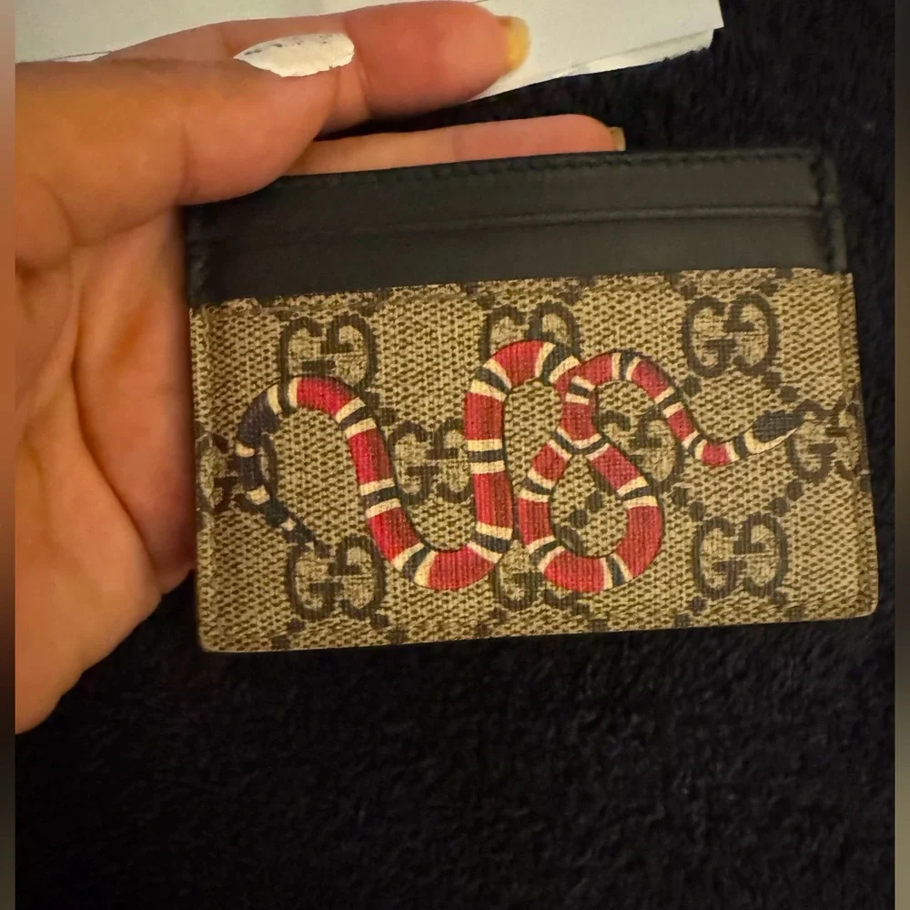 NWOT GUCCI GG Supreme Kingsnake Card Holder w/ Box & COA